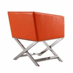 Set of 2 Hollywood Faux Leather Lounge Accent Chairs Orange - Manhattan Comfort -Living Room Chairs store unnamed file 6356