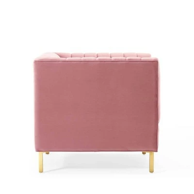 Shift Channel Tufted Performance Velvet Armchair - Modway Dusty Rose 4 Shift Channel Tufted Performance Velvet Armchair - Modway Dusty Rose - Image 2