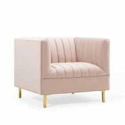 Shift Channel Tufted Performance Velvet Armchair - Modway Dusty Rose 22 Shift Channel Tufted Performance Velvet Armchair - Modway Dusty Rose -Living Room Chairs store unnamed file 6367