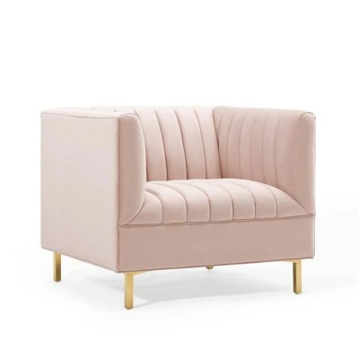 Shift Channel Tufted Performance Velvet Armchair - Modway Dusty Rose 12 Shift Channel Tufted Performance Velvet Armchair - Modway Dusty Rose - Image 10
