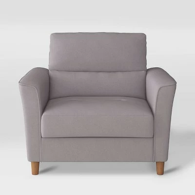 Georgia Upholstered Accent Armchair and a Half Light Gray - CorLiving 3 Georgia Upholstered Accent Armchair and a Half Light Gray - CorLiving