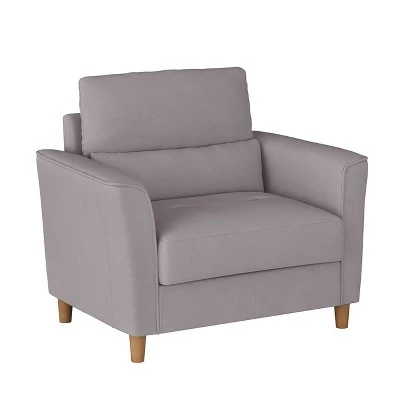 Georgia Upholstered Accent Armchair and a Half Light Gray - CorLiving 4 Georgia Upholstered Accent Armchair and a Half Light Gray - CorLiving - Image 2