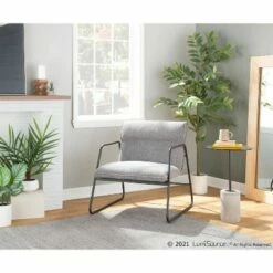 Casper Armchair Polyester/Steel Black/Gray - LumiSource -Living Room Chairs store unnamed file 6412