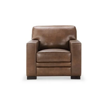Blake Top Grain Leather Chair Brown - Abbyson Living 4 Blake Top Grain Leather Chair Brown - Abbyson Living - Image 2