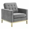 Loft Gold Stainless Steel Performance Velvet Armchair - Modway Gold/navy