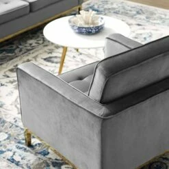 Loft Gold Stainless Steel Performance Velvet Armchair - Modway Gold/navy -Living Room Chairs store unnamed file 6458