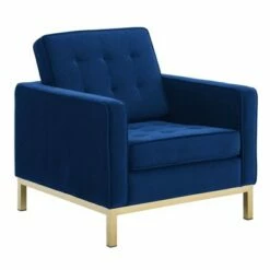 Loft Gold Stainless Steel Performance Velvet Armchair - Modway Gold/navy -Living Room Chairs store unnamed file 6460