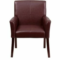 Executive Side Leather Chair Mahogany Legs - Flash Furniture White -Living Room Chairs store unnamed file 6464