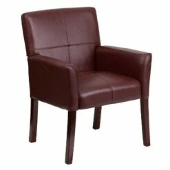 Executive Side Leather Chair Mahogany Legs - Flash Furniture White -Living Room Chairs store unnamed file 6465
