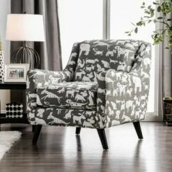 Farreau Animal Pattern Chair Ivory/Black - HOMES: Inside + Out