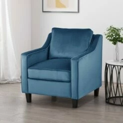 Milo Contemporary Club Chair - Christopher Knight Home Blue