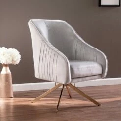 Tralesford Upholstered Accent Chair Silver/Champagne - Aiden Lane -Living Room Chairs store unnamed file 6472