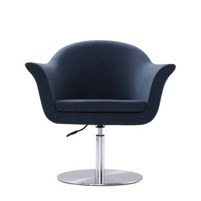 Set of 2 Voyager Woven Swivel Adjustable Accent Chairs Smokey Blue - Manhattan Comfort 4 Set of 2 Voyager Woven Swivel Adjustable Accent Chairs Smokey Blue - Manhattan Comfort - Image 2