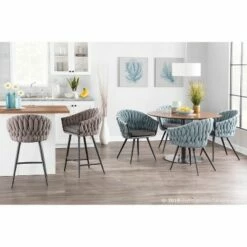 Braided Matisse Contemporary Chair - LumiSource Gray -Living Room Chairs store unnamed file 6498