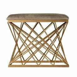 Stonmor Square Upholstered Stool Gray/Gold - Aiden Lane 10 Stonmor Square Upholstered Stool Gray/Gold - Aiden Lane -Living Room Chairs store unnamed file 65