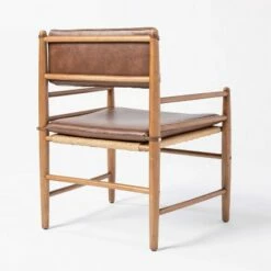 Threshold Designed W/Studio McGee Layton Faux Leather Accent Chair with Wood Frame - Threshold™ designed with Studio McGee