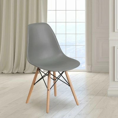 Flash Furniture Elon Series Plastic Chair with Wooden Legs 3 Flash Furniture Elon Series Plastic Chair with Wooden Legs