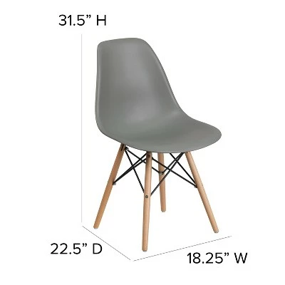 Flash Furniture Elon Series Plastic Chair with Wooden Legs 5 Flash Furniture Elon Series Plastic Chair with Wooden Legs - Image 3