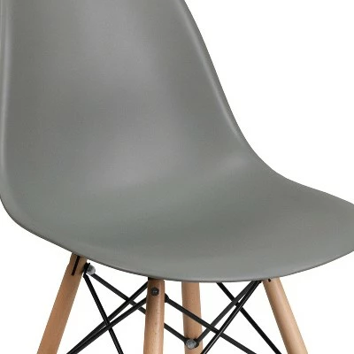 Flash Furniture Elon Series Plastic Chair with Wooden Legs 6 Flash Furniture Elon Series Plastic Chair with Wooden Legs - Image 4