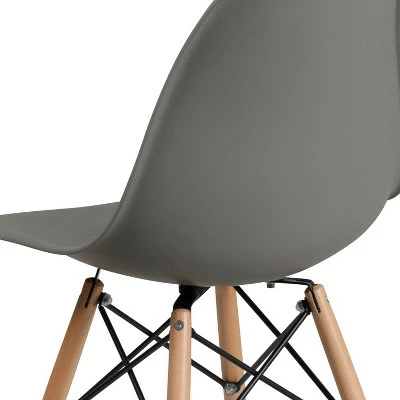 Flash Furniture Elon Series Plastic Chair with Wooden Legs 7 Flash Furniture Elon Series Plastic Chair with Wooden Legs - Image 5