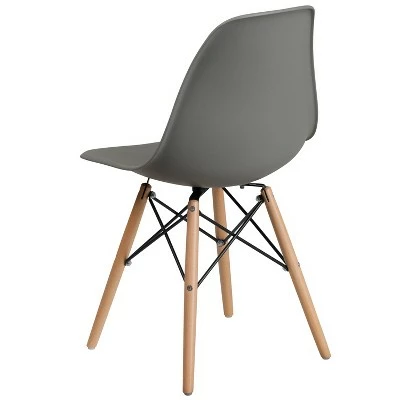 Flash Furniture Elon Series Plastic Chair with Wooden Legs 8 Flash Furniture Elon Series Plastic Chair with Wooden Legs - Image 6
