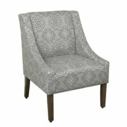Modern Swoop Accent Armchair - HomePop Dove Gray Stripe -Living Room Chairs store unnamed file 655