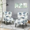 Set of 2 Desdemona Modern Farmhouse Accent Chair Blue - Christopher Knight Home