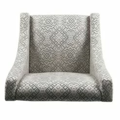 Modern Swoop Accent Armchair - HomePop Dove Gray Stripe -Living Room Chairs store unnamed file 658