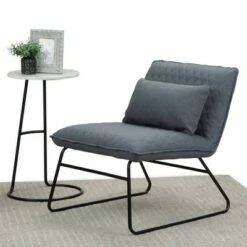 25" Cohan Accent chair with Lumbar Pillow Gray - Wyndenhall
