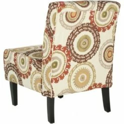 Marka Armless Club Chair - Multi/Espresso - Safavieh -Living Room Chairs store unnamed file 6621