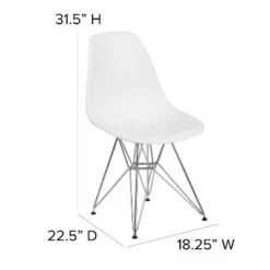 Flash Furniture Elon Series Plastic Chair with Chrome Base -Living Room Chairs store unnamed file 6629