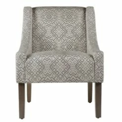 Modern Swoop Accent Armchair - HomePop Dove Gray Stripe -Living Room Chairs store unnamed file 664