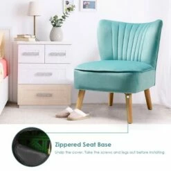 Costway Armless Accent Chair Modern Velvet Leisure Chair Single Upholstered -Living Room Chairs store unnamed file 6648
