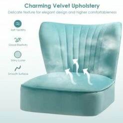 Costway Armless Accent Chair Modern Velvet Leisure Chair Single Upholstered -Living Room Chairs store unnamed file 6649