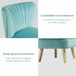 Costway Armless Accent Chair Modern Velvet Leisure Chair Single Upholstered -Living Room Chairs store unnamed file 6651