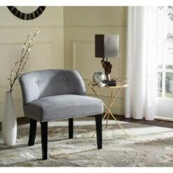Bell Vanity Chair - Gray / Taupe - Safavieh