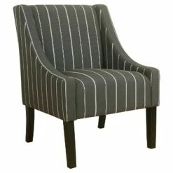 Modern Swoop Accent Armchair - HomePop Dove Gray Stripe -Living Room Chairs store unnamed file 667