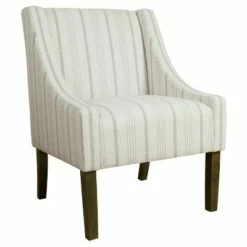 Modern Swoop Accent Armchair - HomePop Dove Gray Stripe -Living Room Chairs store unnamed file 669