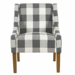 Modern Swoop Accent Armchair - HomePop Dove Gray Stripe -Living Room Chairs store unnamed file 672