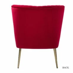 Quentin Velvet Accent Side Chair with Golden Metal Base | Karat Home -Living Room Chairs store unnamed file 6730