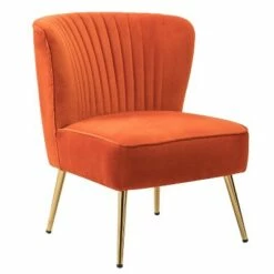 Quentin Velvet Accent Side Chair with Golden Metal Base | Karat Home -Living Room Chairs store unnamed file 6736