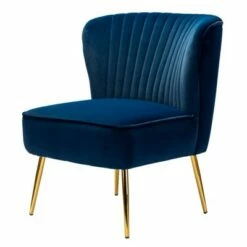 Quentin Velvet Accent Side Chair with Golden Metal Base | Karat Home -Living Room Chairs store unnamed file 6737