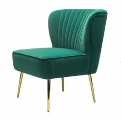 Quentin Velvet Accent Side Chair with Golden Metal Base | Karat Home -Living Room Chairs store unnamed file 6739