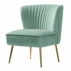 Quentin Velvet Accent Side Chair with Golden Metal Base | Karat Home -Living Room Chairs store unnamed file 6745