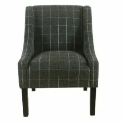 Modern Swoop Accent Armchair - HomePop Dove Gray Stripe -Living Room Chairs store unnamed file 675