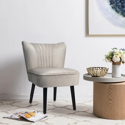 Costway Set of 2 Armless Accent Chair Upholstered Leisure Chair Single Sofa TurquoiseStone Grey Dark Grey 5 Costway Set of 2 Armless Accent Chair Upholstered Leisure Chair Single Sofa TurquoiseStone Grey Dark Grey - Image 3