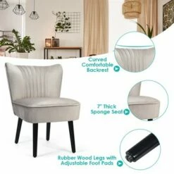 Costway Set of 2 Armless Accent Chair Upholstered Leisure Chair Single Sofa TurquoiseStone Grey Dark Grey 20 Costway Set of 2 Armless Accent Chair Upholstered Leisure Chair Single Sofa TurquoiseStone Grey Dark Grey -Living Room Chairs store unnamed file 6755