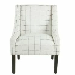 Modern Swoop Accent Armchair - HomePop Dove Gray Stripe -Living Room Chairs store unnamed file 676