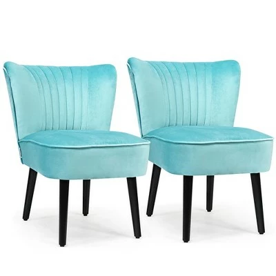 Costway Set of 2 Armless Accent Chair Upholstered Leisure Chair Single Sofa TurquoiseStone Grey Dark Grey 14 Costway Set of 2 Armless Accent Chair Upholstered Leisure Chair Single Sofa TurquoiseStone Grey Dark Grey - Image 12