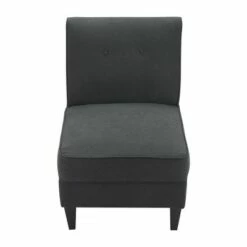 Copenhagen Tufted Slipper Chair - Serta Charcoal